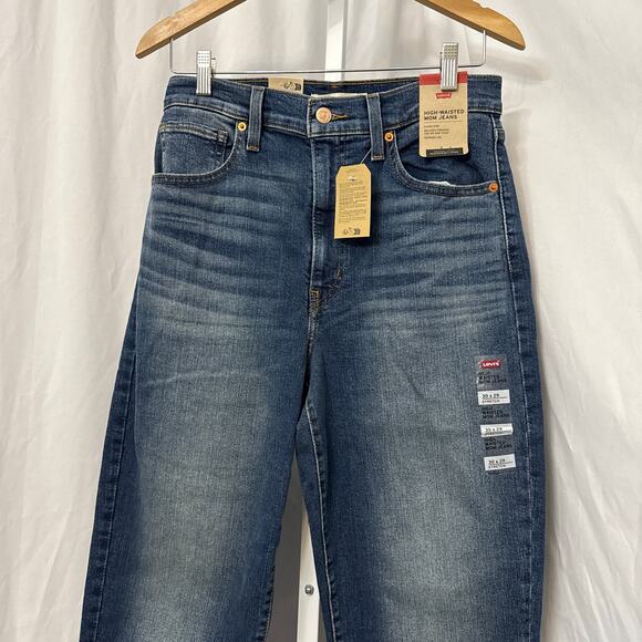 Levis Womens Jeans 30x29 Mom High Waisted Blue Stretch Tapered - Picture 6 of 11